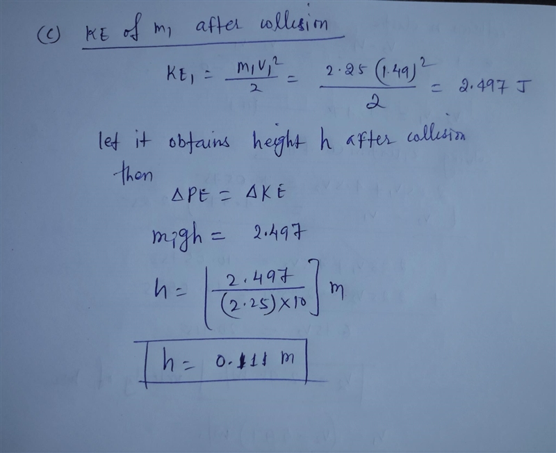 Mass M1 = 2.25 kg is at the end of a rope that is 2.00 m in length. The initial angle-example-3