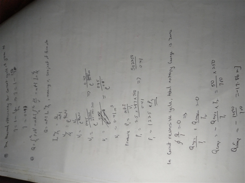 Within a piston-cylinder assembly, 2.5 kg air executes Carnot power cycle. During-example-2