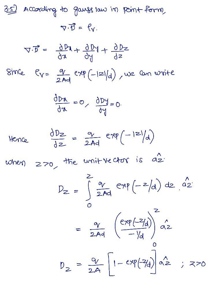 A volume charge distribution in free space is characterized by the density rho v = q-example-1