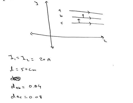 31. Three long, straight, parallel wires all lie in the yz plane and each carries-example-1