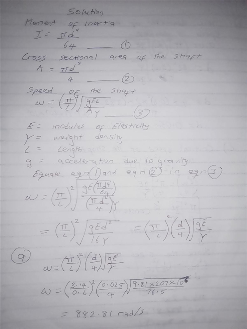 A 25-mm-diameter uniform steel shaft is 600 mm long between bearings. (7-33) (9 Pts-example-1