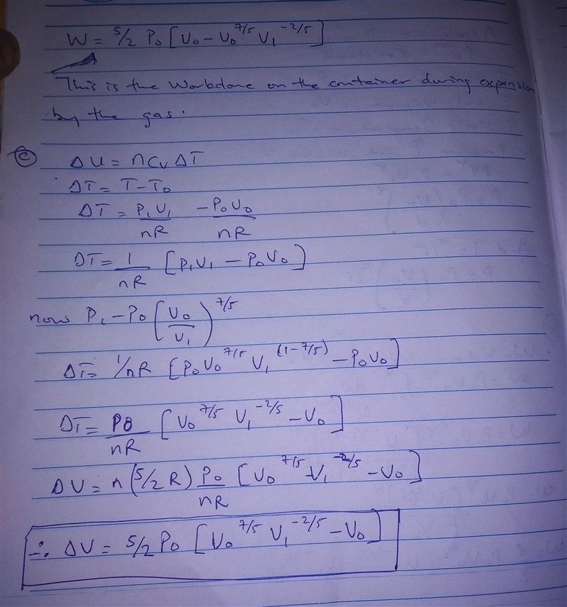 In this problem you are to consider an adiabaticexpansion of an ideal diatomic gas-example-2