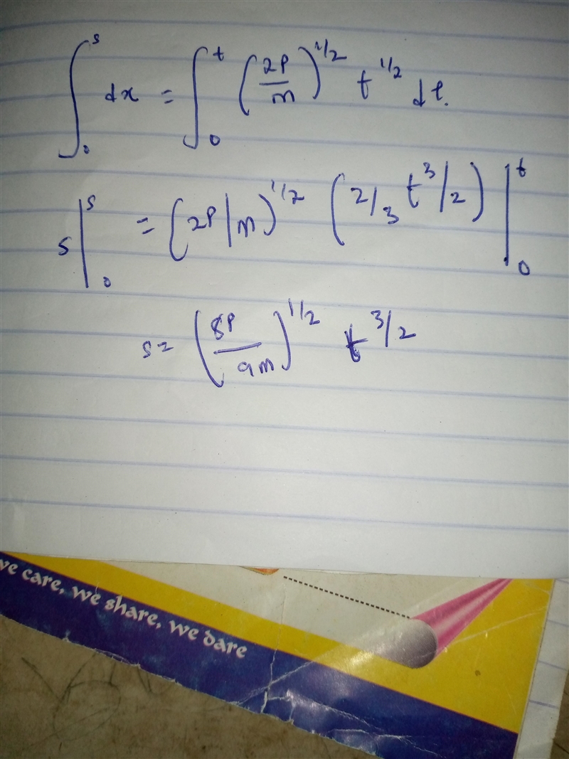 Constant power P is delivered to a car of mass m by its engine. Show that if air resistance-example-1