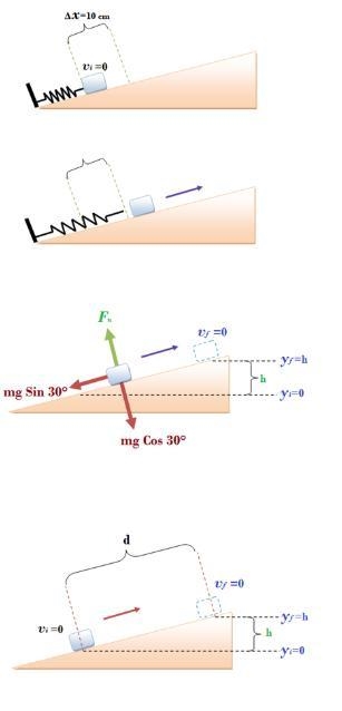 A 43 g ice cube can slide without friction up and down a 30∘ slope. The ice cube is-example-1