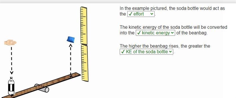 A stick balances on the rounded side of a grey cylinder. At the right end of the stick-example-1