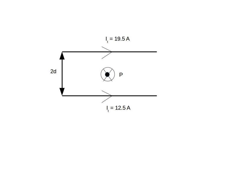 What is the magnitude of the magnetic field at a point midway between them if the-example-1