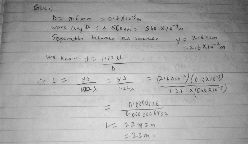 A pinhole camera has a small circular aperture of diameter D. Light from distant objects-example-1