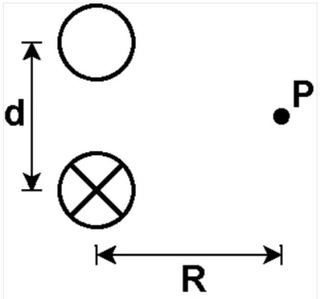 Two long parallel wires are a center-to-center distance of 1.30 cm apart and carry-example-1