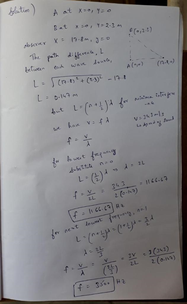 Sound source A is located at x = 0, y = 0, and sound source B is located at x = 0, y-example-1