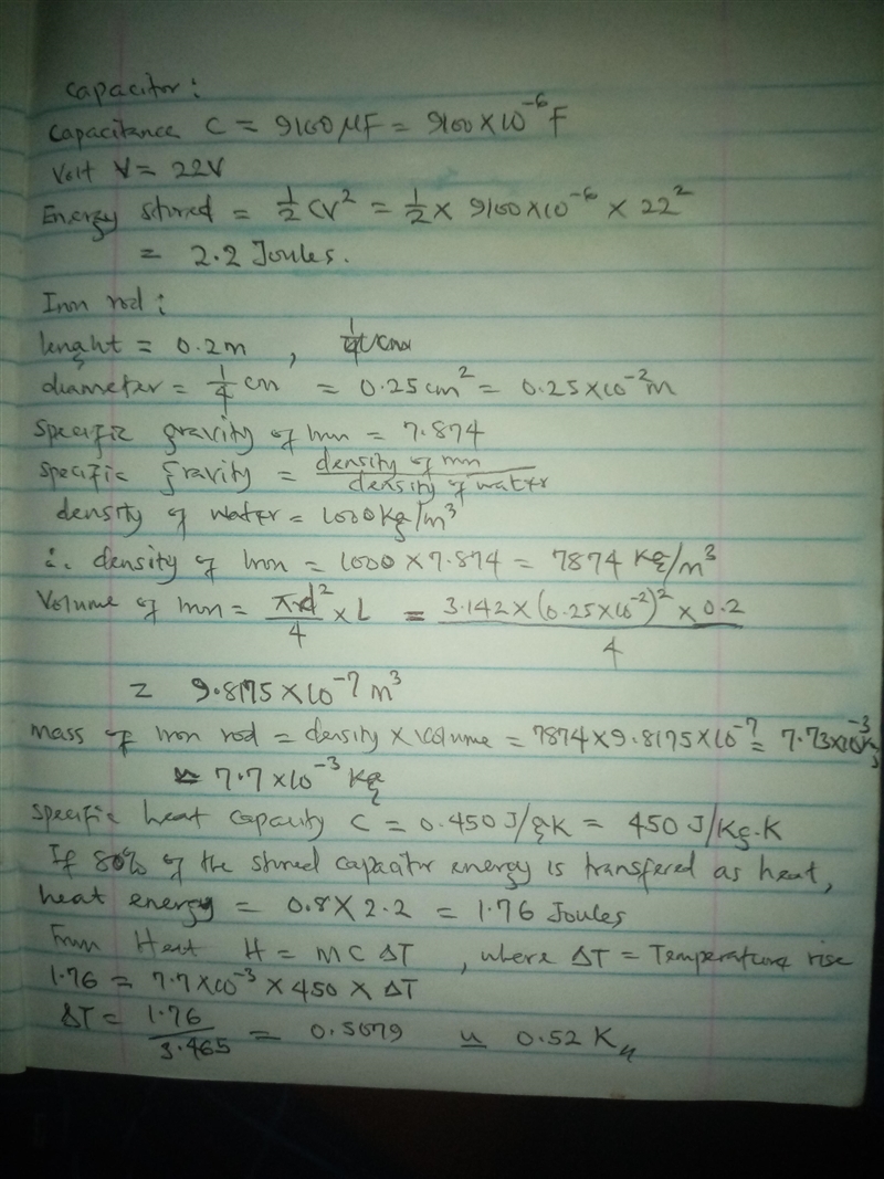 A 9,100​-microfarad ​[mu​F] capacitor is charged to 22 volts​ [V]. If the capacitor-example-1