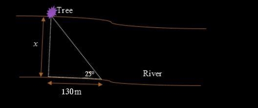 A surveyor measures the distance across a river that flows straight north by the following-example-1