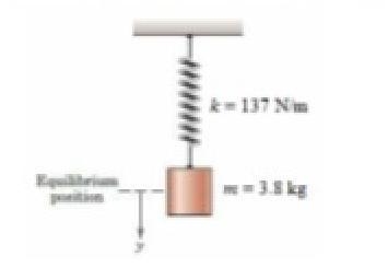 The cylinder is displaced 0.17 m downward from its equilibrium position and is released-example-1