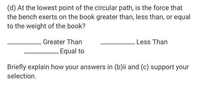 Derive an algebraic equation for the vertical force that the bench exerts on the book-example-5