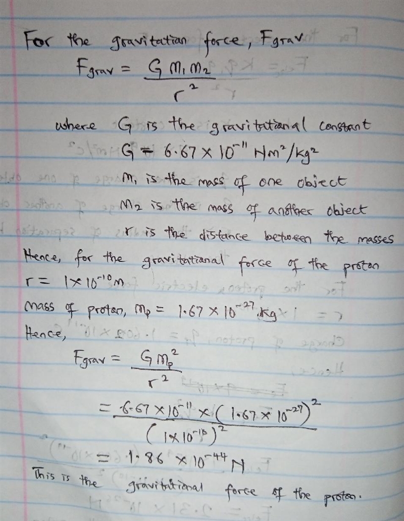 Two protons are 1 × 10−10 m apart (about one atomic radius). Which interaction between-example-2