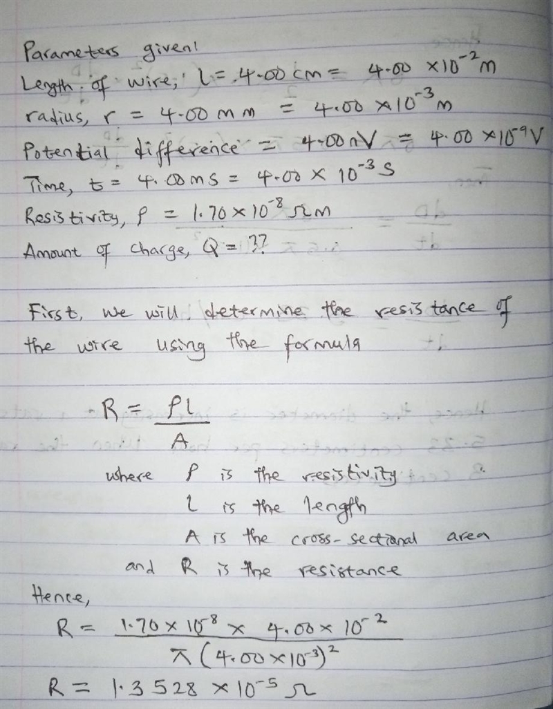 A copper wire of length 4.00 cm and radius 4.00 mm has a potential difference of 4.00 nV-example-1