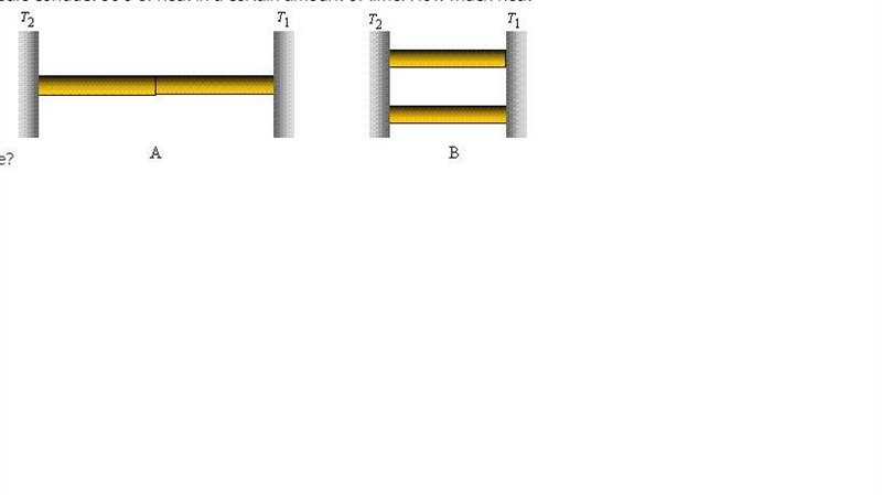 Two identical bars are conducting heat from a region of higher temperature to one-example-1