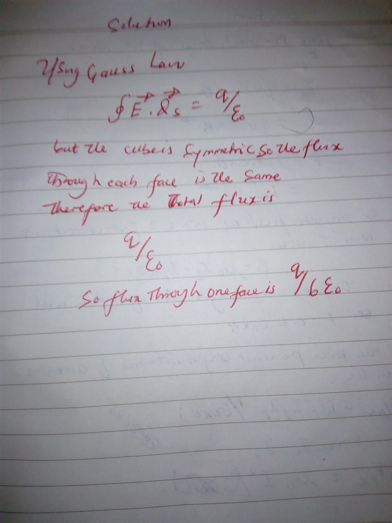 a point charge q is located at the center of a cube with edge length d. whatis the-example-1