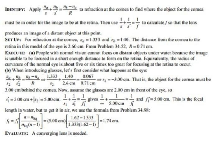 With the simplified model of the eye, what corrective lens (specified by focal length-example-1