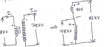 Determine the voltage ratings of the high-and-low voltage windings for this connection-example-2