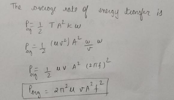 Find the average rate with which energy is transported along a cord by a mechanical-example-2