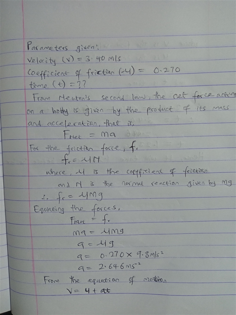 A box is dropped onto a conveyor belt moving at 3.40 m/s. If the coefficient of friction-example-1