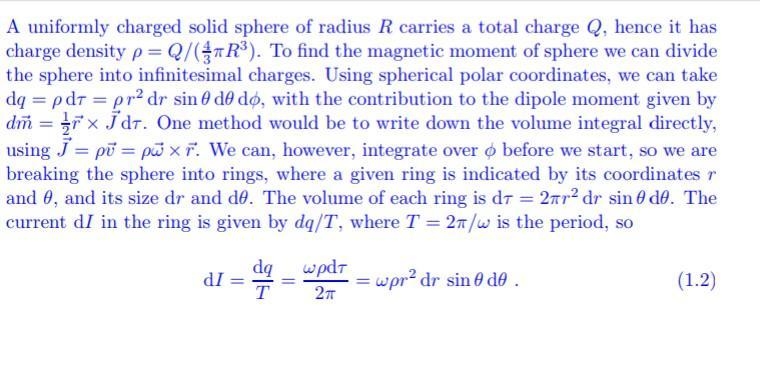 A solid sphere of radius A has auniform magnatization in the Zhat direction. what-example-1