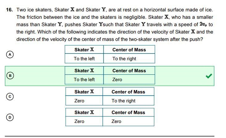 Two ice skaters, Skater X and Skater Y, are at rest on a horizontal surface made of-example-1