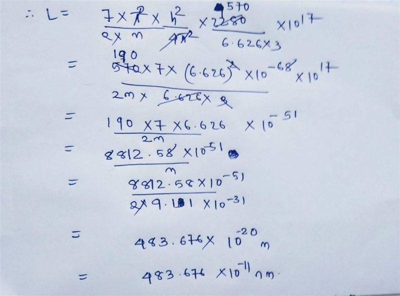 An electron is trapped in a square well of unknown width, L. It starts in unknown-example-3