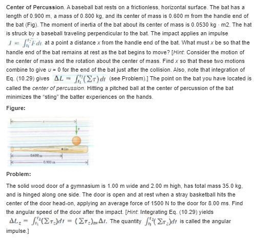 What must x be so that the handle end of the bat remains at rest as the bat begins-example-1