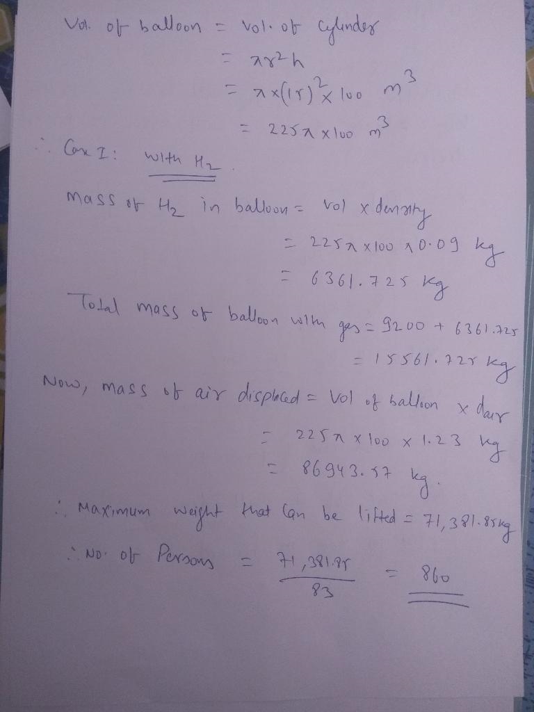 Archimedes tells us the lifting power of a balloon (how much mass it can lift) is-example-1