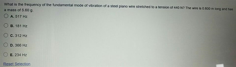 What is the frequency of the fundamental mode of vibration of a steel piano wire stretched-example-1