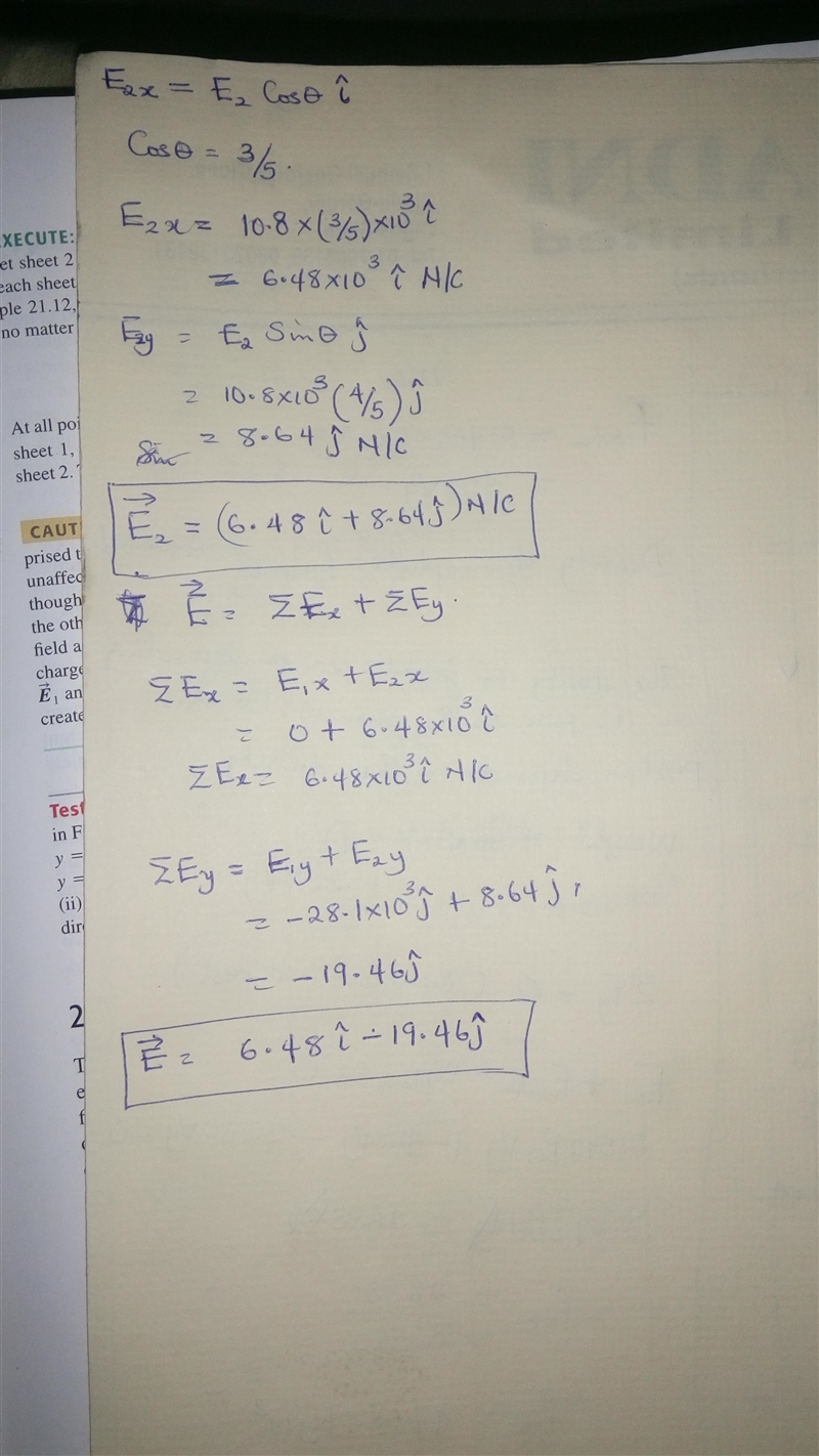 Point charge q1 = -5.00 nC is at the origin and point charge q2 = +3.00nC is on the-example-2