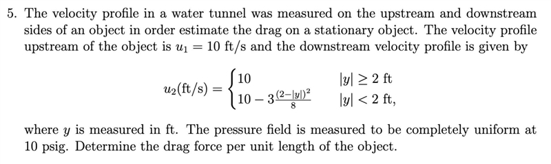 The velocity profile in a water tunnel was measured on the upstream and downstream-example-1