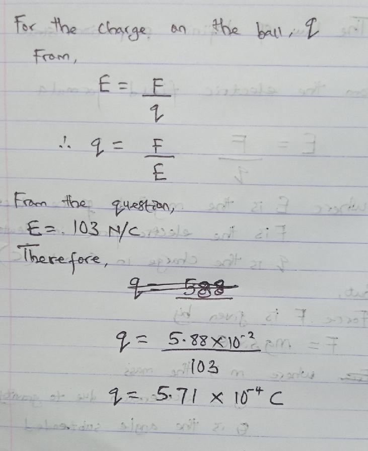 A small 12.00 g plastic ball is suspended by a string in a uniform, horizontal electric-example-2