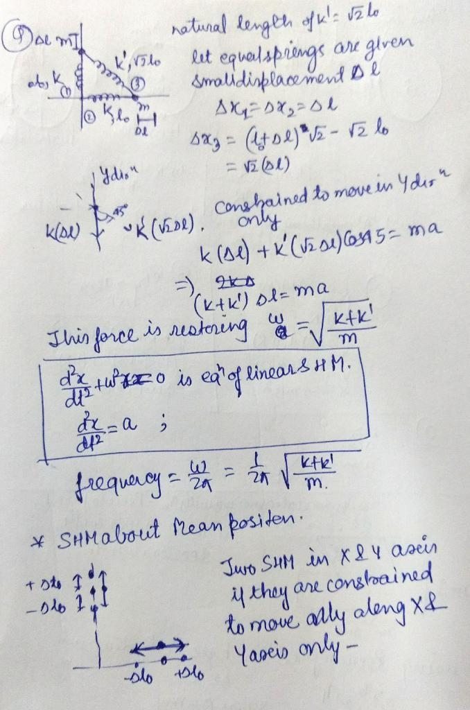 Two equal masses m are constrained to move without friction, one on the positive x-example-1