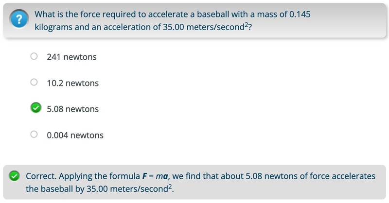 What is the force required to accelerate a baseball with a mass of 0.145 kilograms-example-1