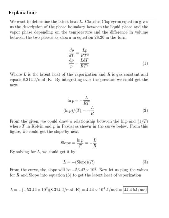 Deduce a value for the latent heat of evaporation Lv of water. State clearly any simplifying-example-1