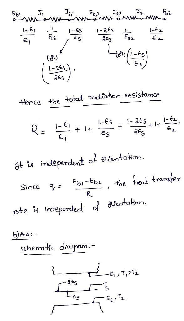 Heat transfer by radiation occurs between two large parallel plates, which are maintained-example-2