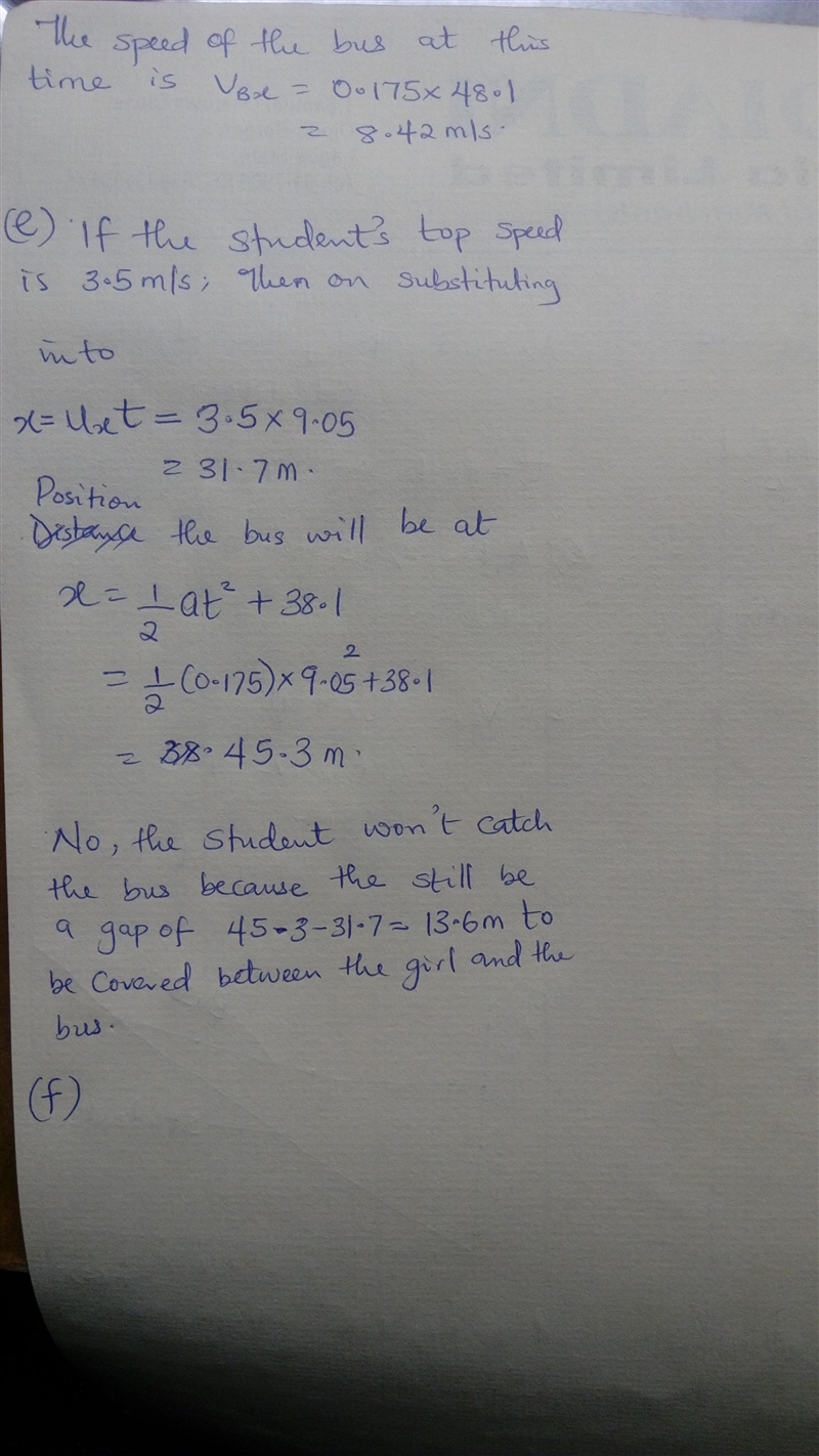 A student is running at her top speed of 4.9 m/s to catch a bus, which is stopped-example-1