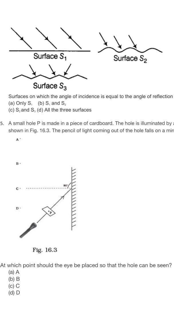 A small hole P is made in a piece of cardboard. The hole is illuminated by a torch-example-1