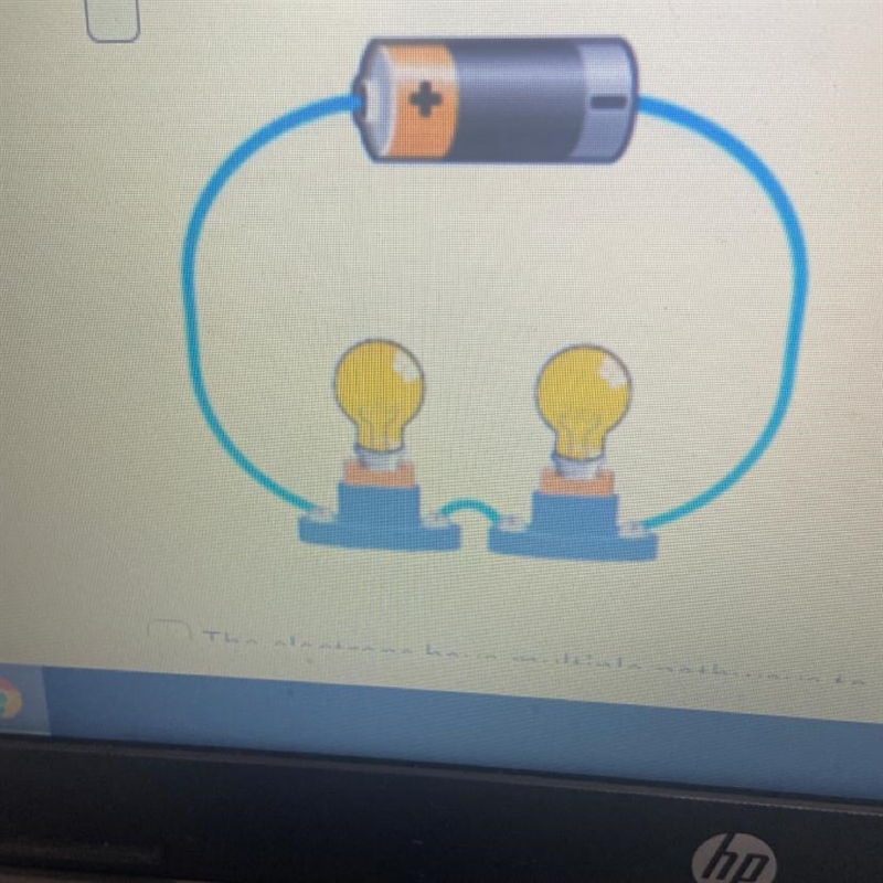 Please choose all that describe a series circuit. (that’s option 1 ^^) 2.) the electrons-example-1