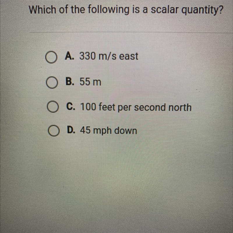 Which of the following is a scalar quantity?-example-1