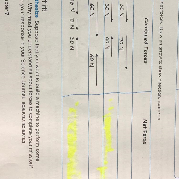 Calculate net forces.draw an arrow to show direction.-example-1