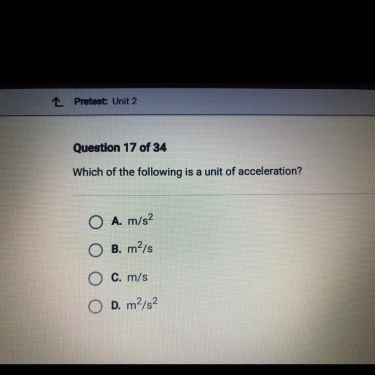 Which of the following is a unit of acceleration? i-example-1