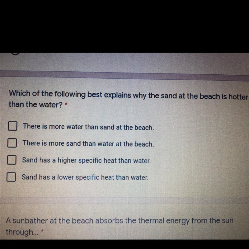 Urgent pls help Which of the following best explains why the sand at the beach is-example-1