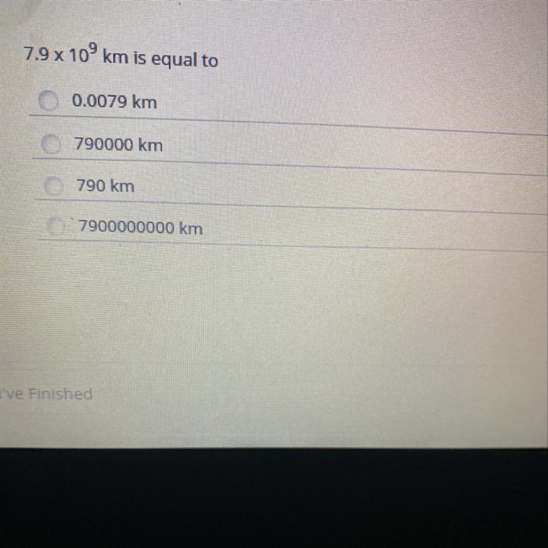 7.9x10^9 km is equal to?-example-1