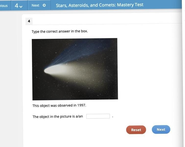 This object was observed in 1997. The object in the picture is ____ a/an .-example-1