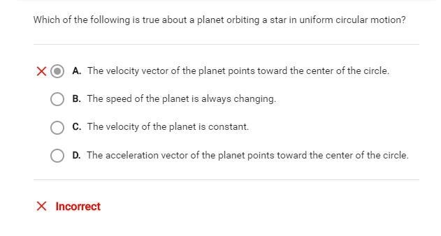 Which of the following is true about a planet orbiting a star in the uniform circular-example-1