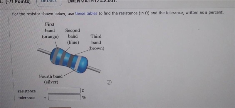 Color code of electrical resistors​-example-1