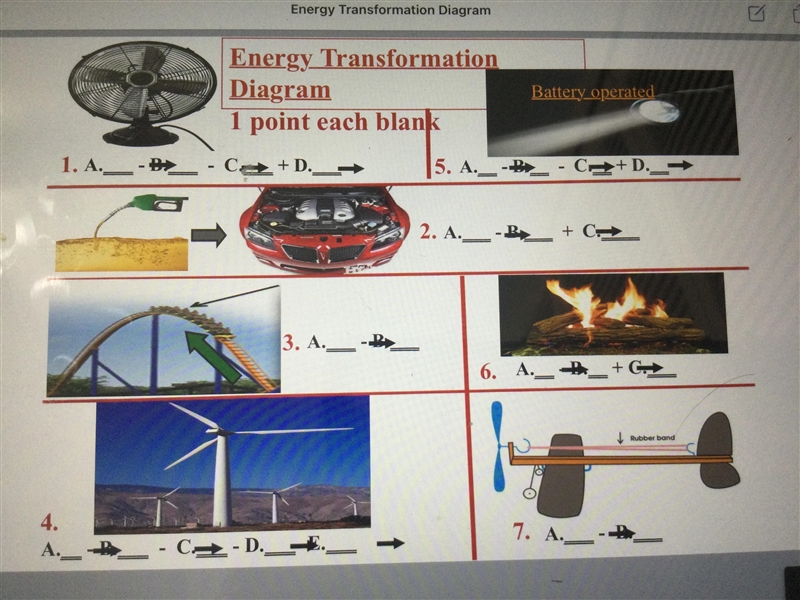 So basically there is this chart and all you just to name what energy will transform-example-1